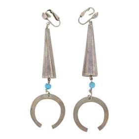 Vintage Navajo Turquoise Naja Earrings
