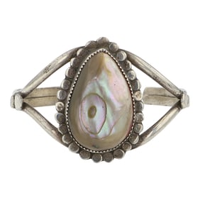 Vintage Navajo Abalone Cuff Bracelet