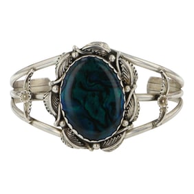 Vintage Navajo Paua Shell Cuff Bracelet