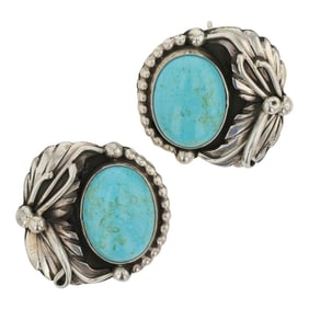 Mary Eleen Peace Sioux Tribe Compitos Turquoise Earrings