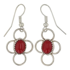 Navajo Mediterranean Coral Earrings
