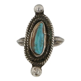 Vintage Navajo Nevada Turquoise Ring