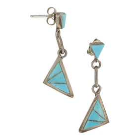 Zuni Turquoise Inlay Earrings