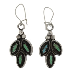Vintage Zuni Kingman Turquoise Earrings
