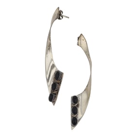 Navajo black Onyx Contemporary Design Earrings