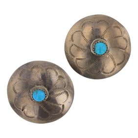 Vintage Navajo Kingman Turquoise Earrings