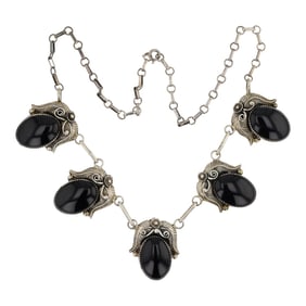 Vintage Navajo Black Onyx Necklace