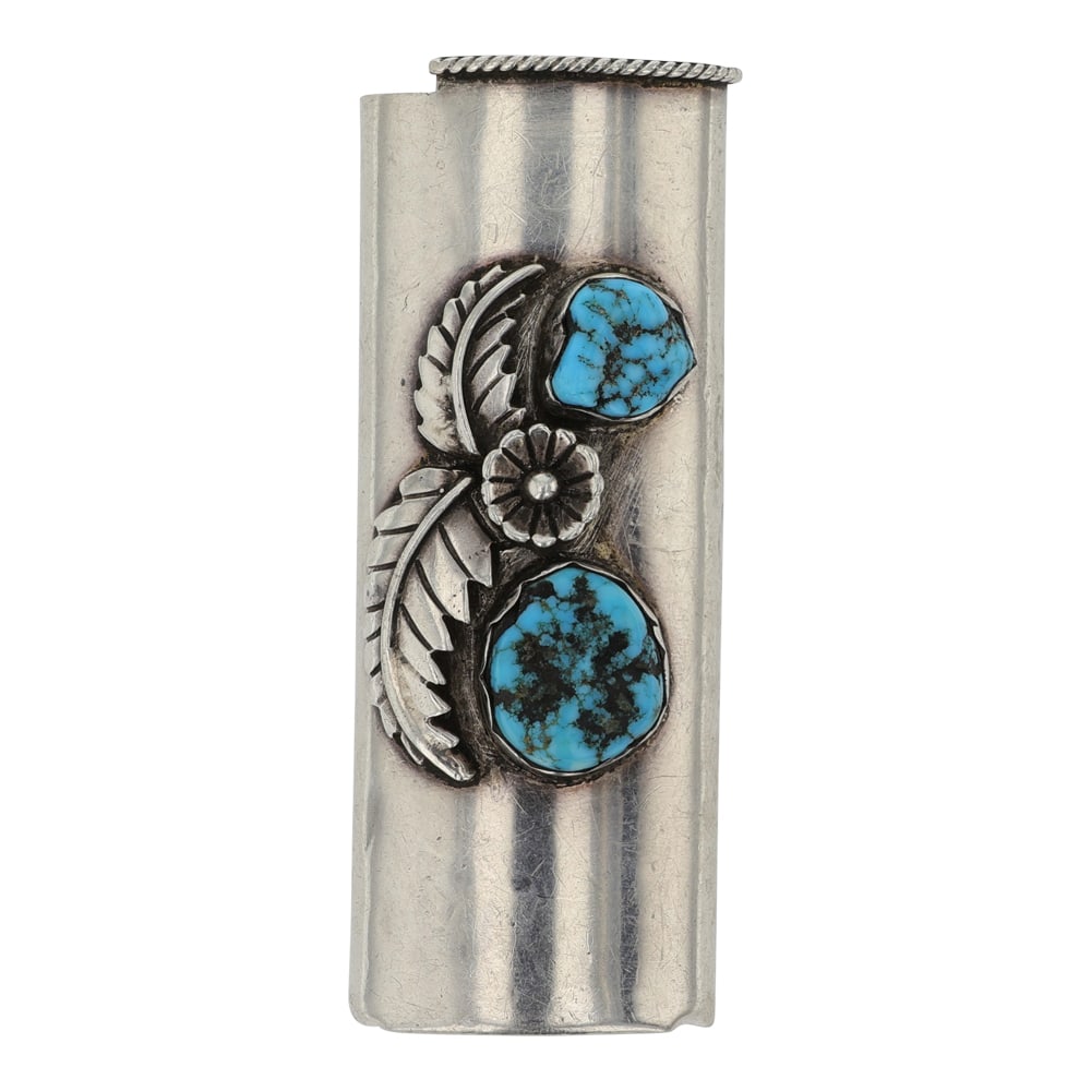 Vintage Navajo Kingman Turquoise Lighter Case (1 of 2)