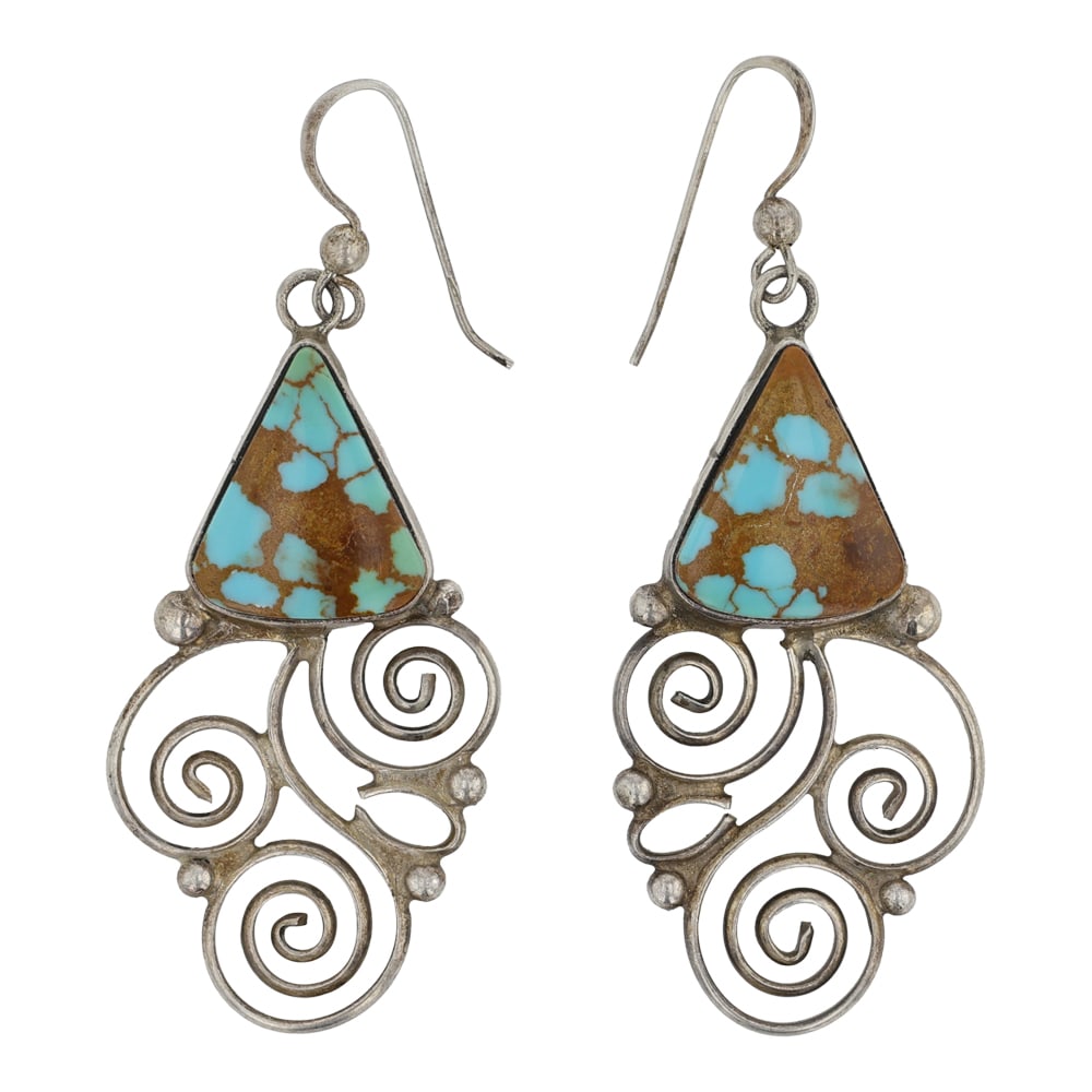 Navajo Number Eight Turquoise Earrings (1 of 2)