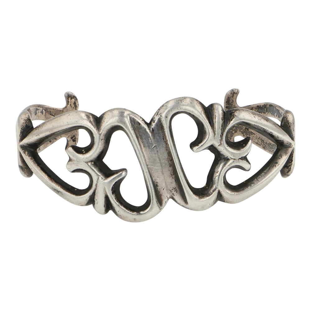 Vintage Navajo Plain Silver Sandcast Bracelet (1 of 3)