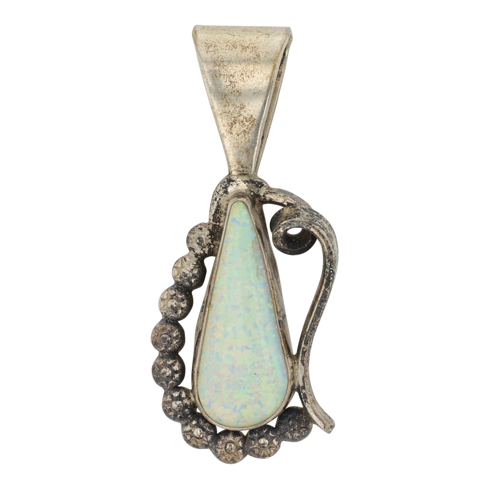 Gary G Sanchez Southwest Hispanic Artist Synthetic Opal Inlay Pendant (1 of 2)