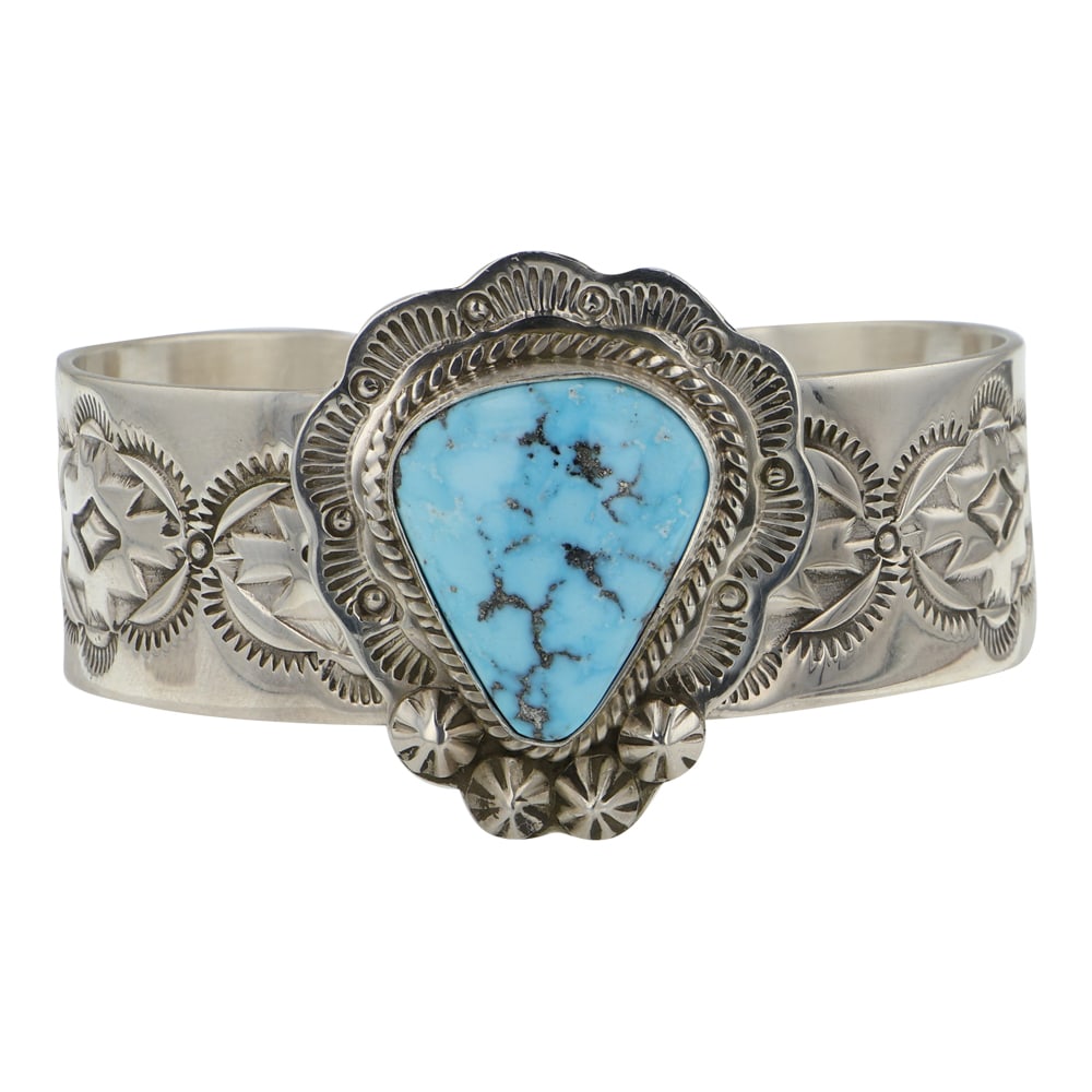 John Nelson Navajo Water Web Kingman Turquoise bracelet (1 of 3)