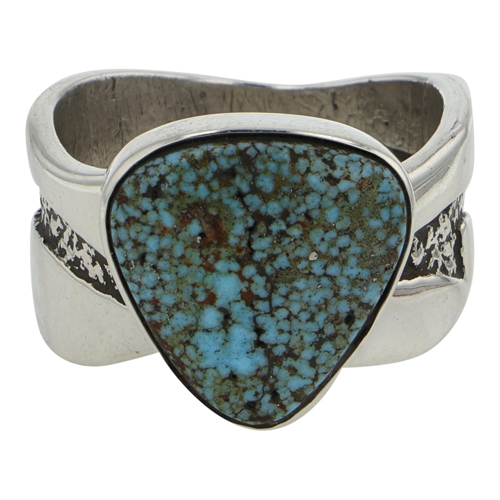 Abraham Peina Talented Zuni Turquoise Mountain Turquoise Ring (1 of 3)