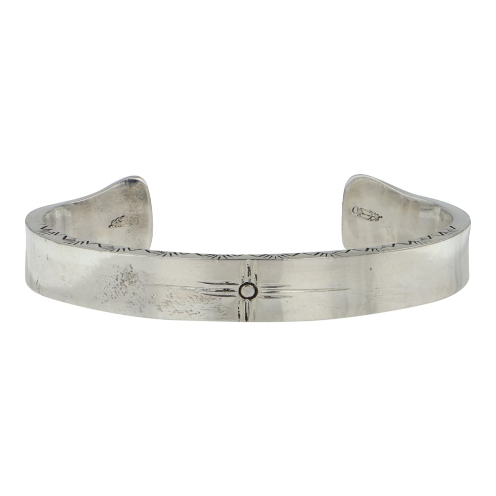 Navajo Plain Silver Zia Symbol Cuff Bracelet (1 of 3)