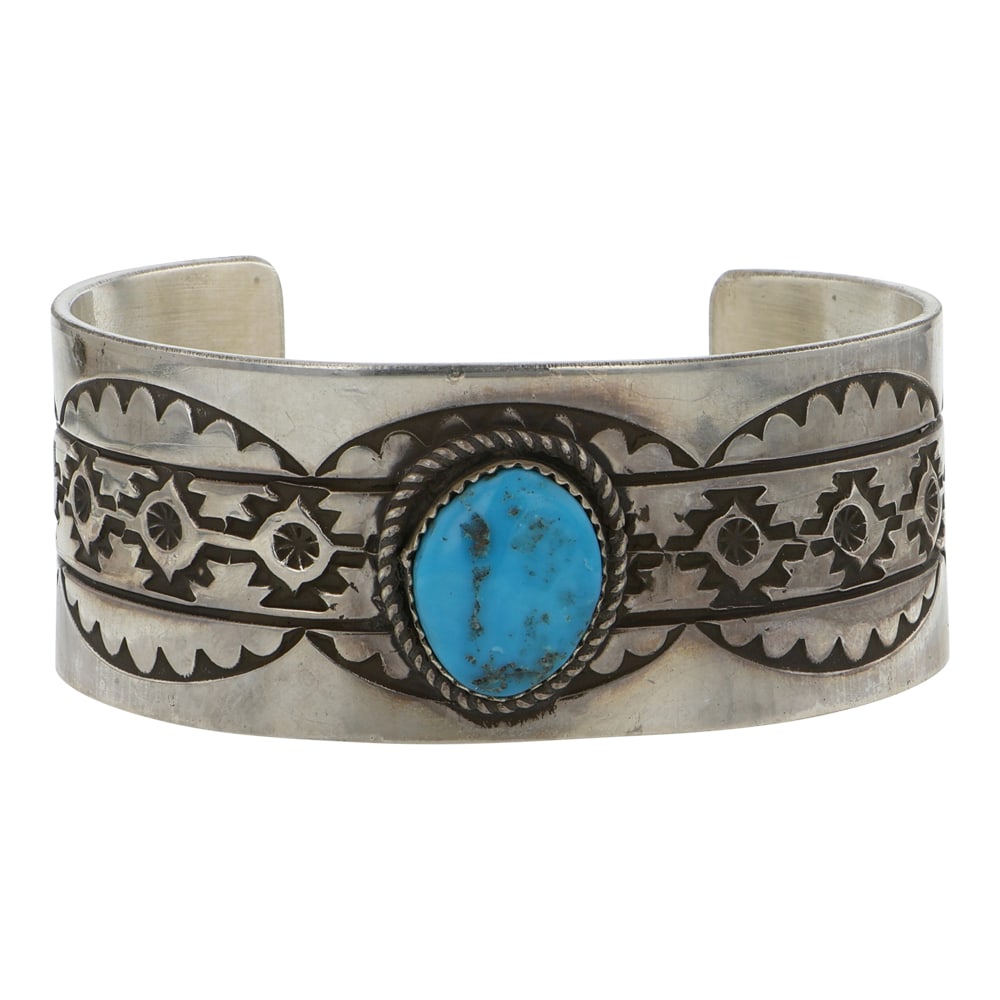 Rick Enriquez Navajo Kingman Turquoise Cuff Bracelet (1 of 4)