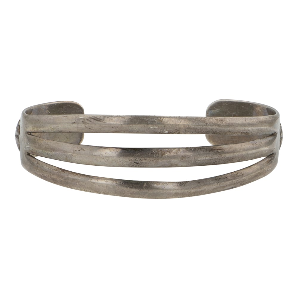 Elmer Kee Vintage Navajo Plain Silver Cuff Bracelet (1 of 3)