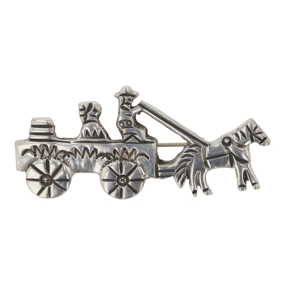 Navajo Sterling Silver Horse Carriage Pin (1 of 2)