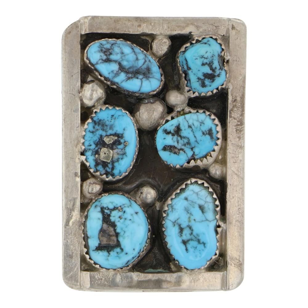 Vintage Navajo Kingman Turquoise Adjustable Ring (1 of 3)