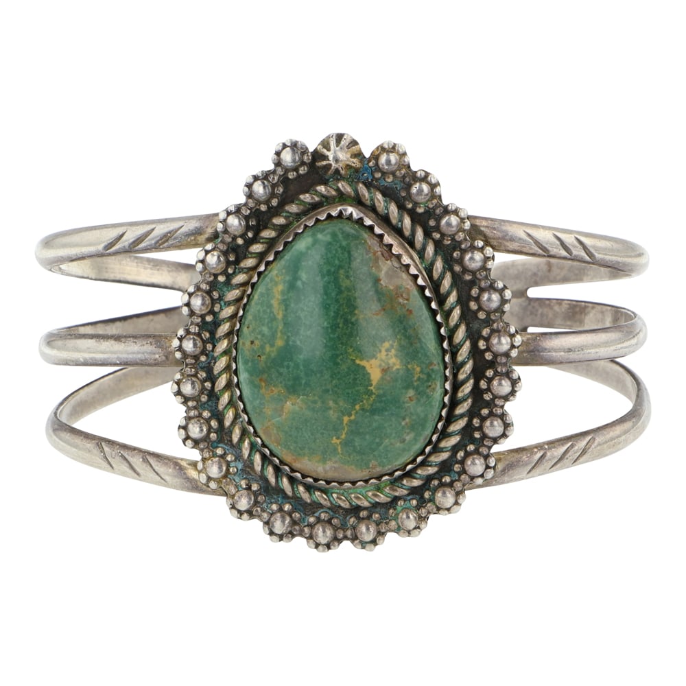 Navajo Fox Turquoise Cuff Bracelet (1 of 3)