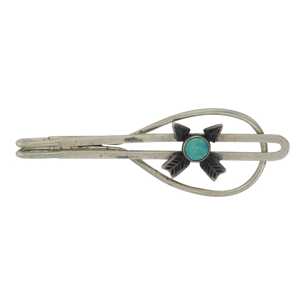 Vintage Fred Harvey Era Turquoise Arrows Money Clip (1 of 2)