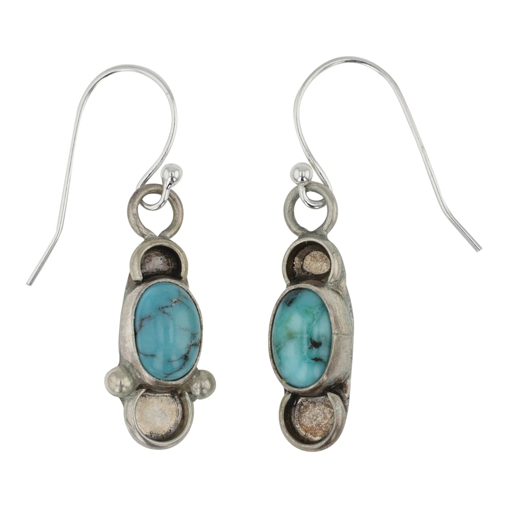 Vintage Navajo Nevada Turquoise Earrings (1 of 2)