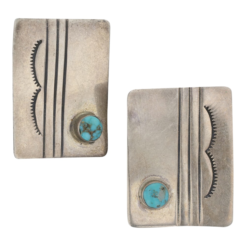 Vintage Navajo Nevada Turquoise Earrings (1 of 2)