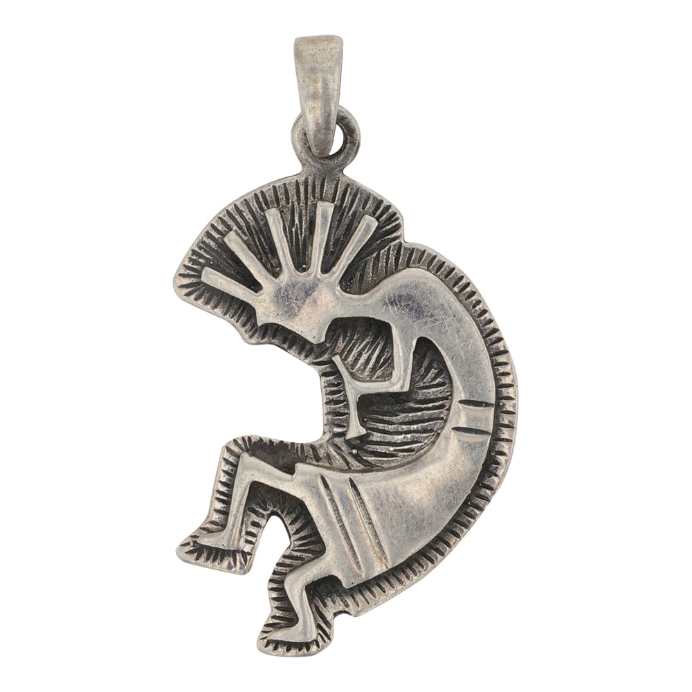 Navajo Plain Silver Kokopelli Pendant (1 of 2)