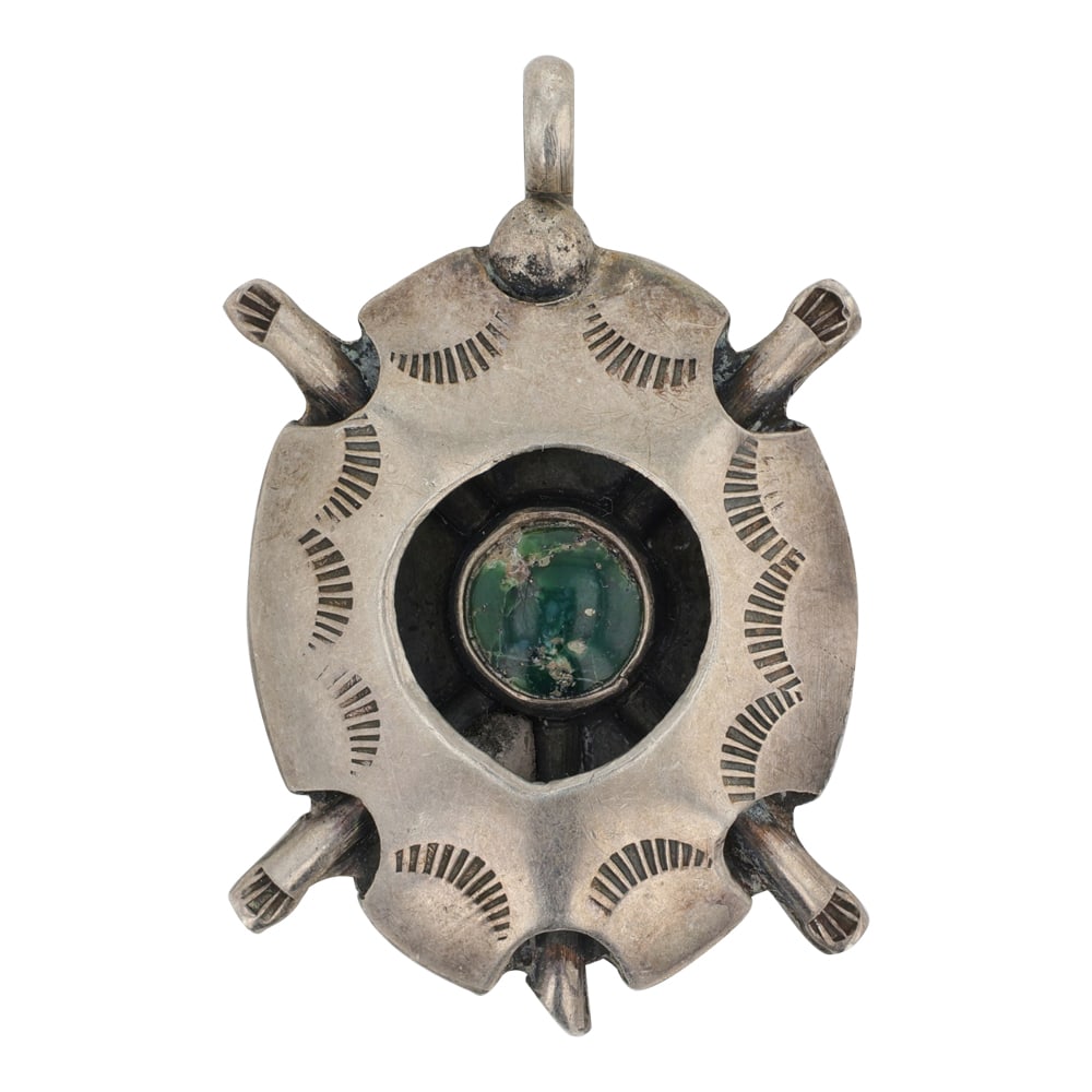 Vintage Navajo Fox Turquoise Pendant (1 of 2)