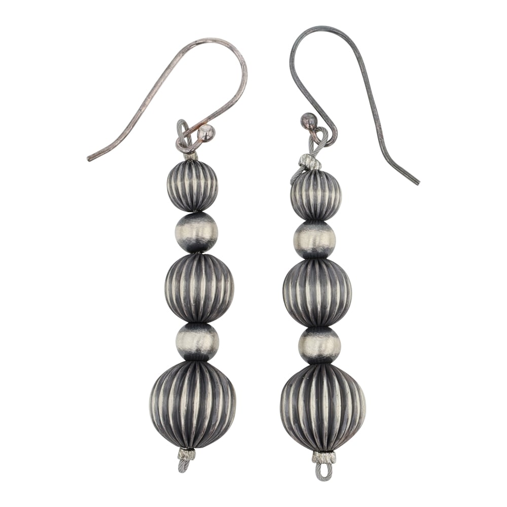 Navajo Oxidized Beads Graduated Earrings (1 of 2)