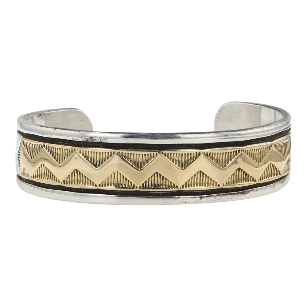 M&M Rodgers Southwest Shop Navajo 14K Gold & Sterling Silver Cuff Bracelet (1 of 3)