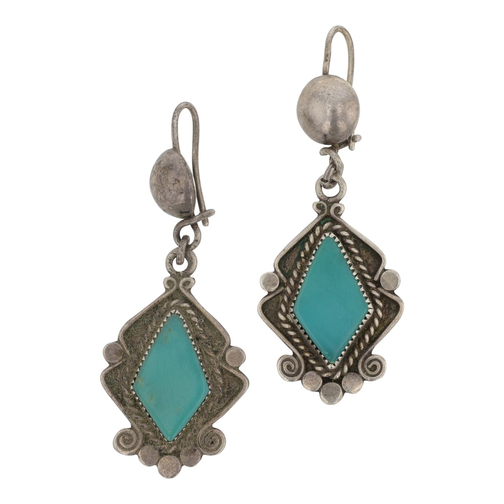 Vintage Navajo Nevada Turquoise Earrings (1 of 2)