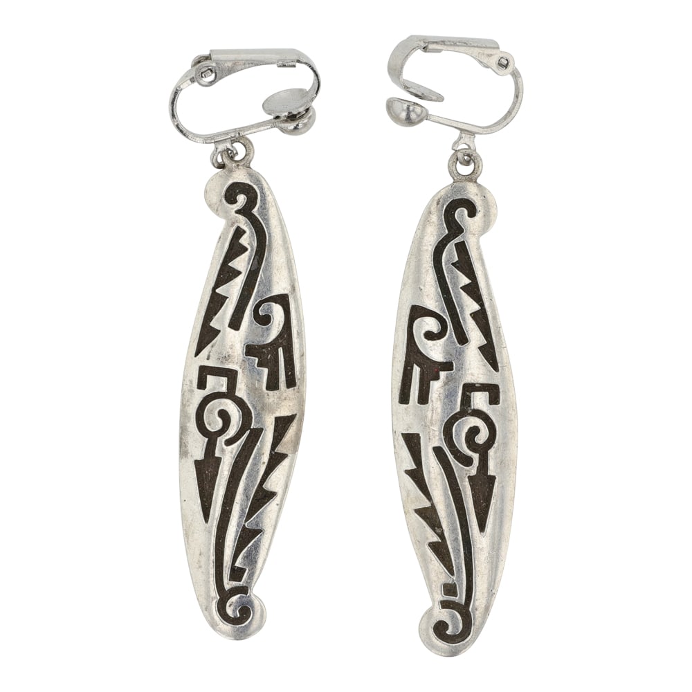Navajo Plain Silver Earrings (1 of 2)