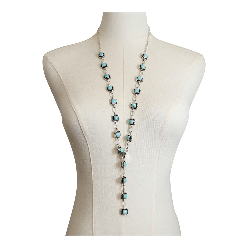 RB Navajo Compitos Turquoise Long lariat Necklace (1 of 3)