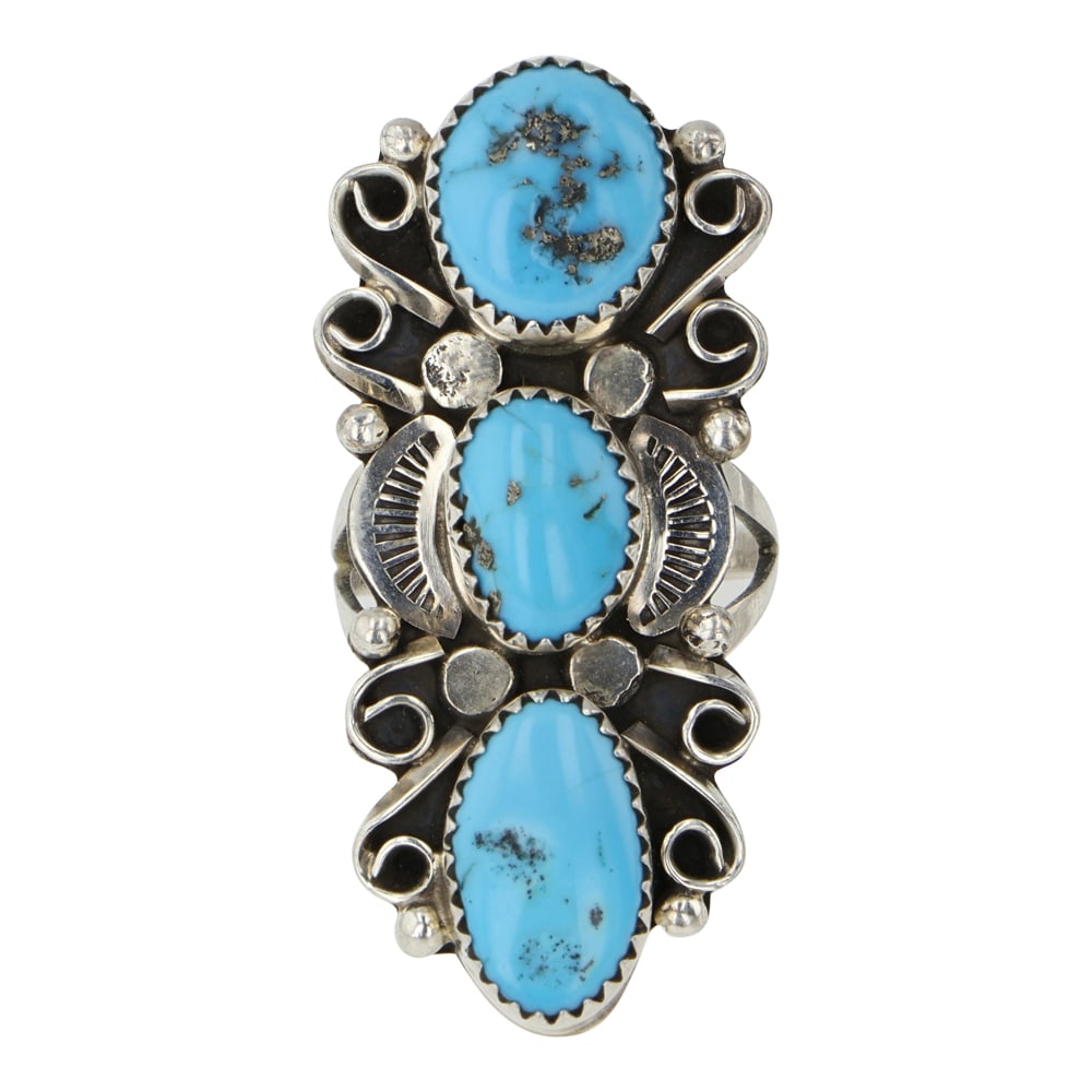 Bernita Begay Navajo Kingman Turquoise Ring (1 of 3)