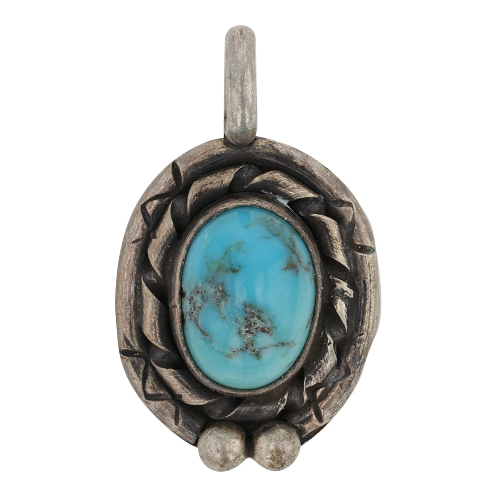Vintage Navajo Nevada Turquoise Pendant (1 of 2)