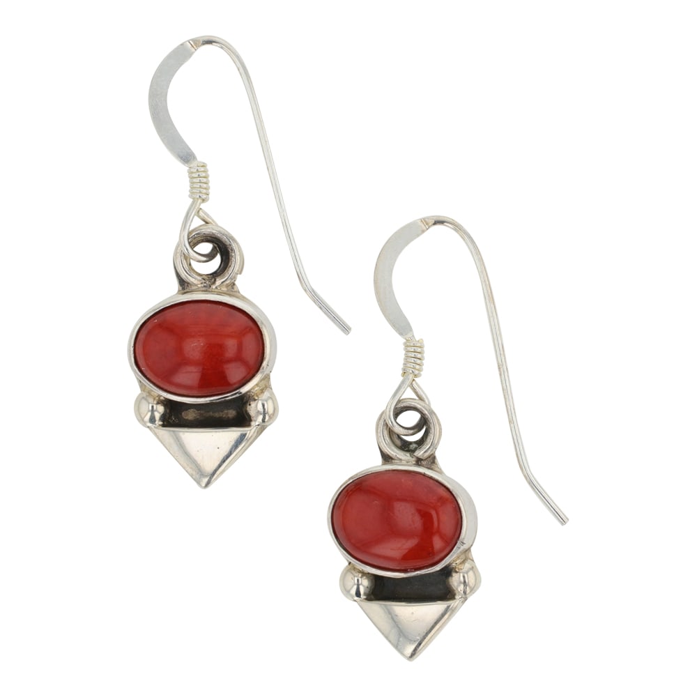 Navajo Mediterranean Coral Earrings (1 of 2)