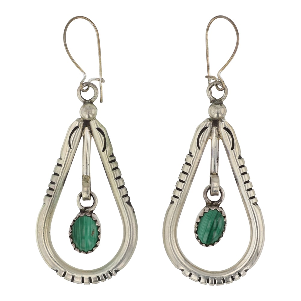 Navajo malachite Earrings (1 of 2)