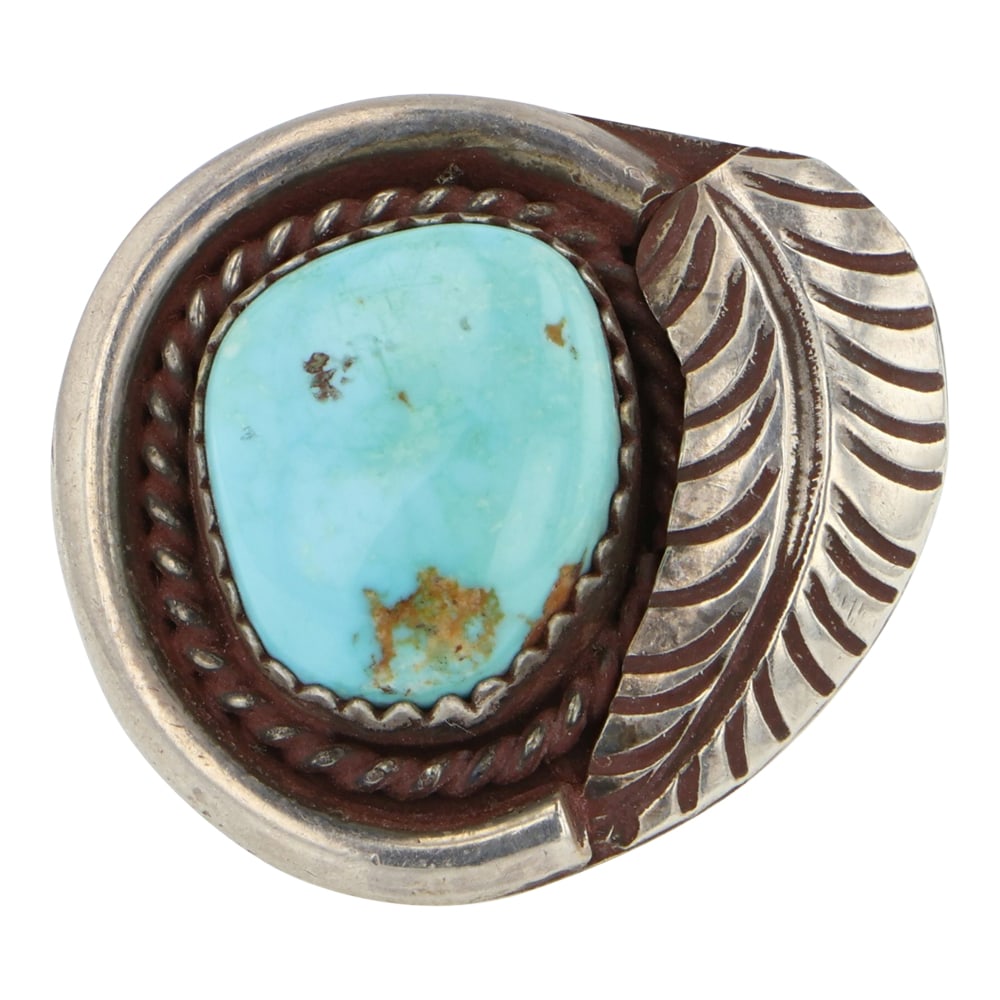 Vintage Navajo Royston Turquoise: Sterling Silver | Genuine Royston Turquoise | Vintage Navajo Royston Turquoise | Navajo Native American Southwest Indian Jewelry | Good (no breaks or damages) | Approximate Weight: 5 Grams | Ring: