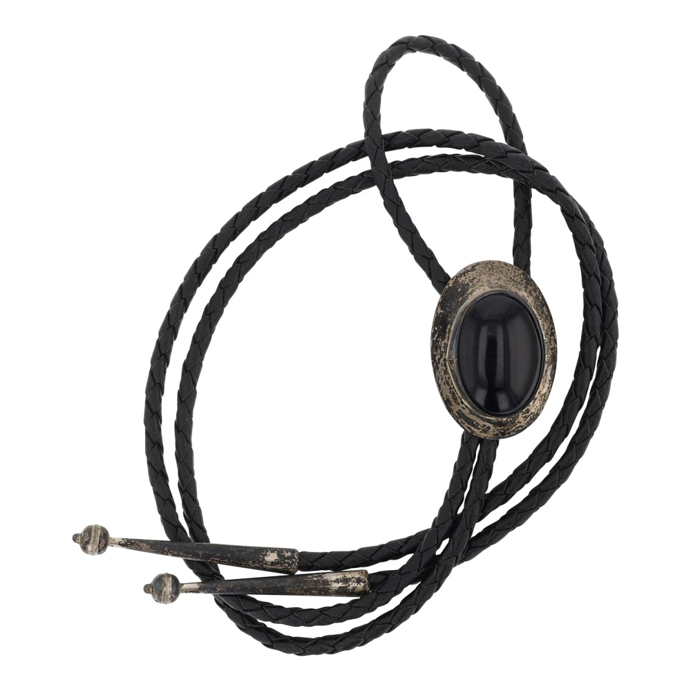 Vintage Navajo Black Onyx Bolo Tie (1 of 3)