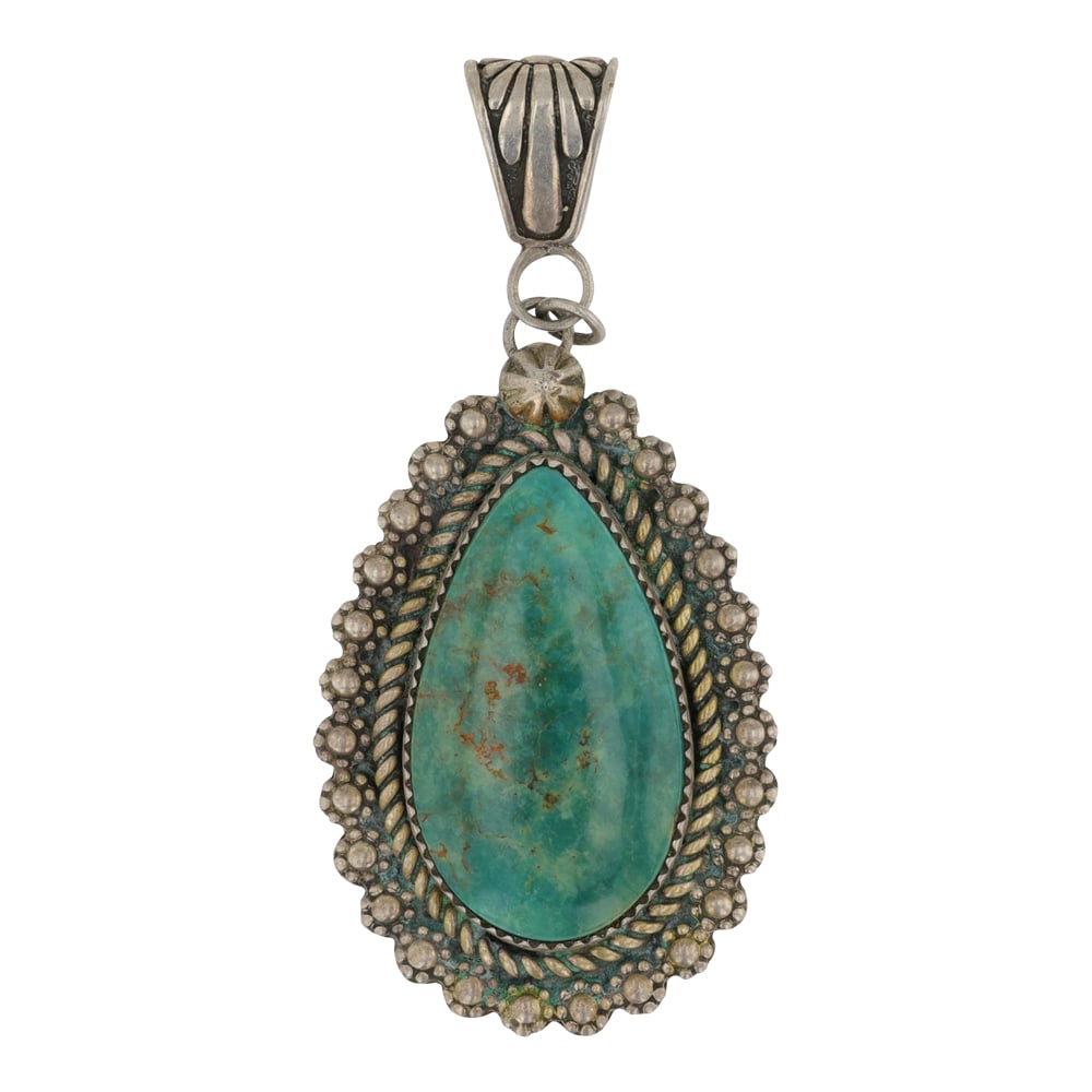 Vintage Navajo Fox Turquoise Pendant (1 of 2)