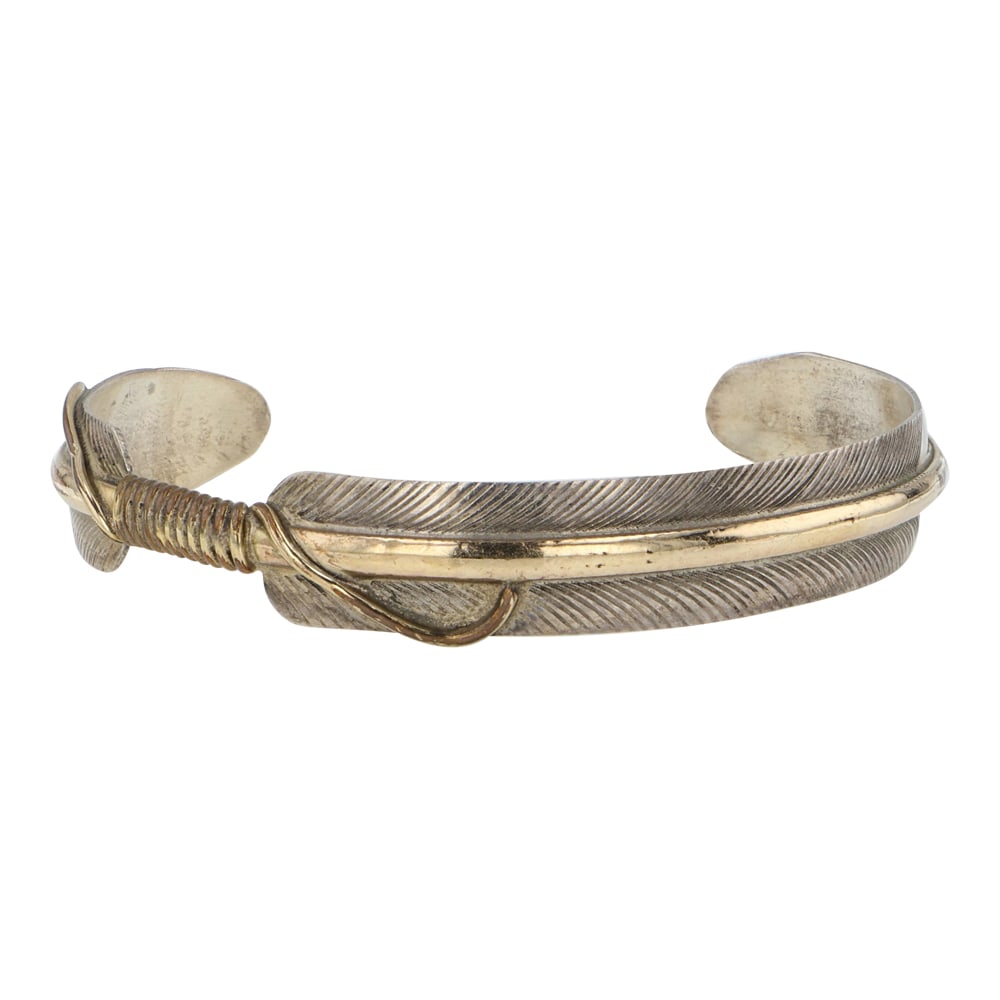 Vintage Navajo Sterling Silver & Gold Filled Feather Bracelet (1 of 4)