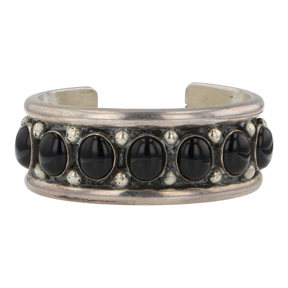 George W Stumpff Southwest Santa Fe Artist (1949-2019) Black Onyx Cuff Bracelet (1 of 3)