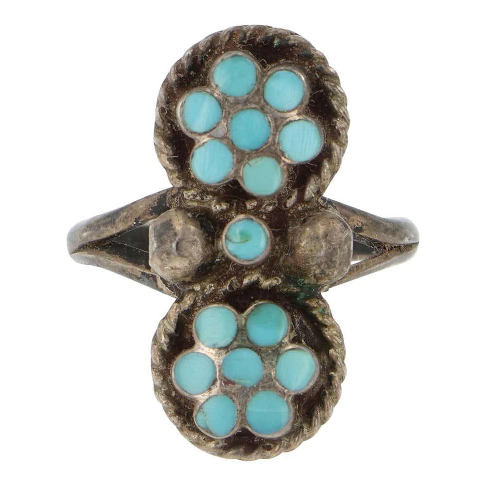 Vintage Zuni Turquoise Inlay Ring (1 of 3)