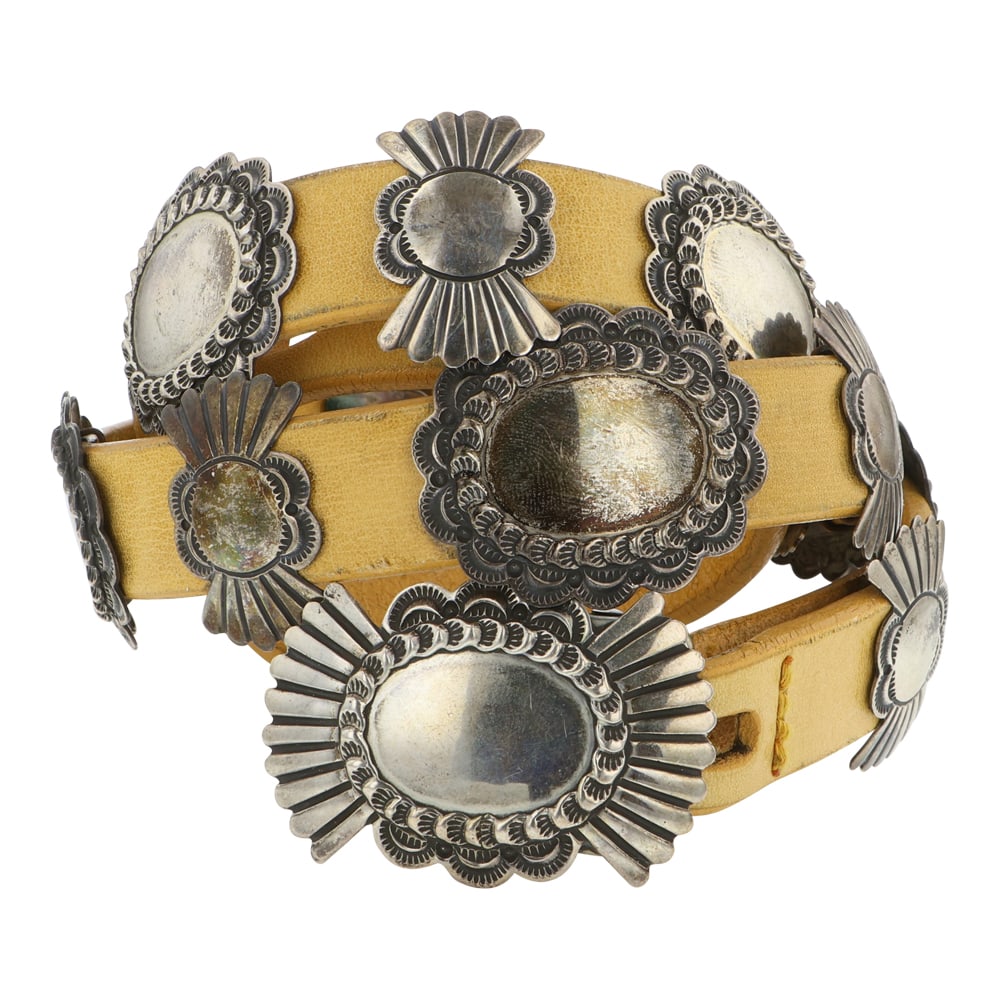 Vintage Navajo Plain Silver Concho belt (1 of 3)
