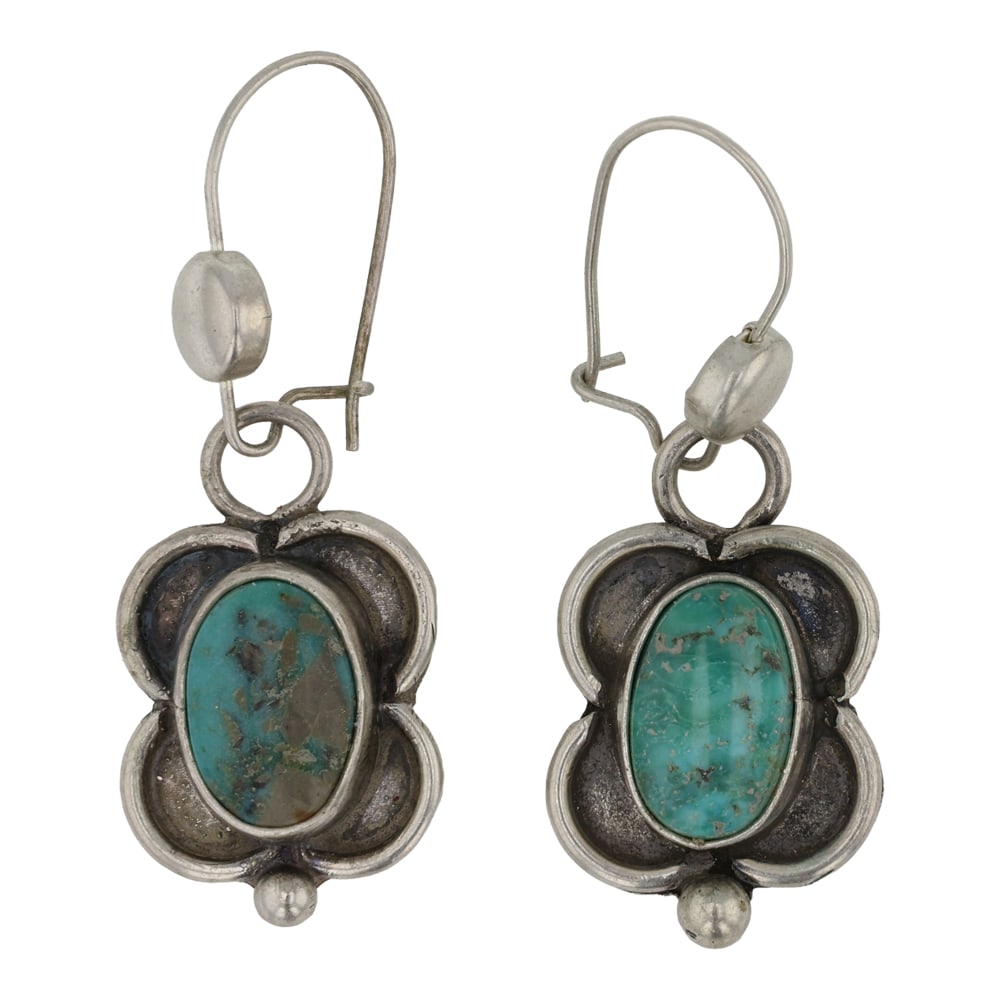Vintage Navajo Nevada Turquoise Earrings (1 of 2)