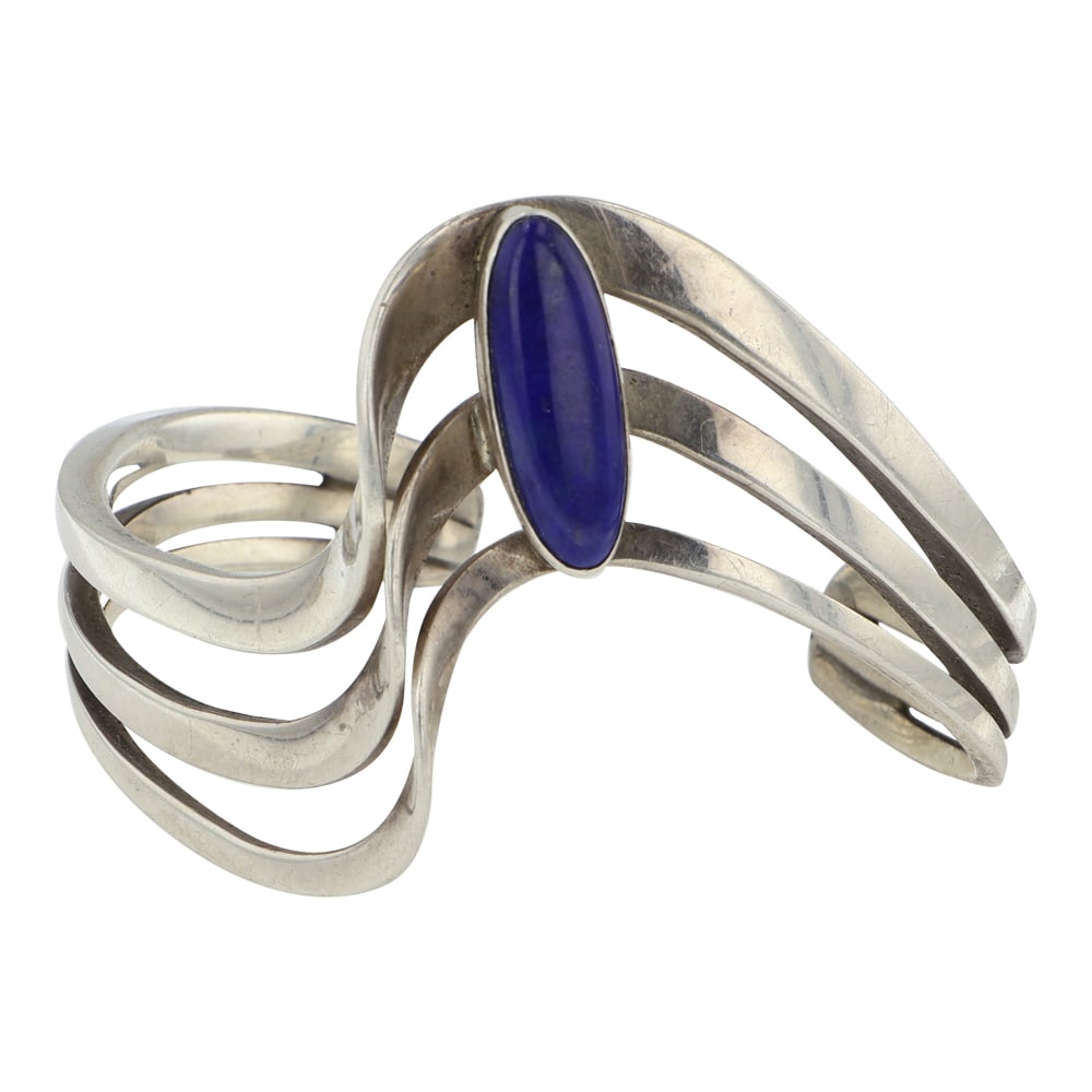 Navajo Lapis Contemporary Cuff Bracelet (1 of 3)
