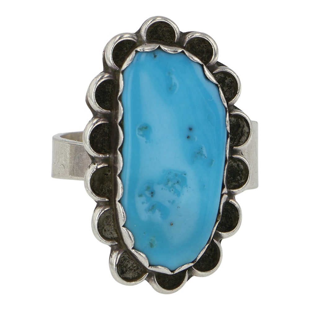 Randy Billy Navajo Kingman Turquoise Adjustable Ring (1 of 3)