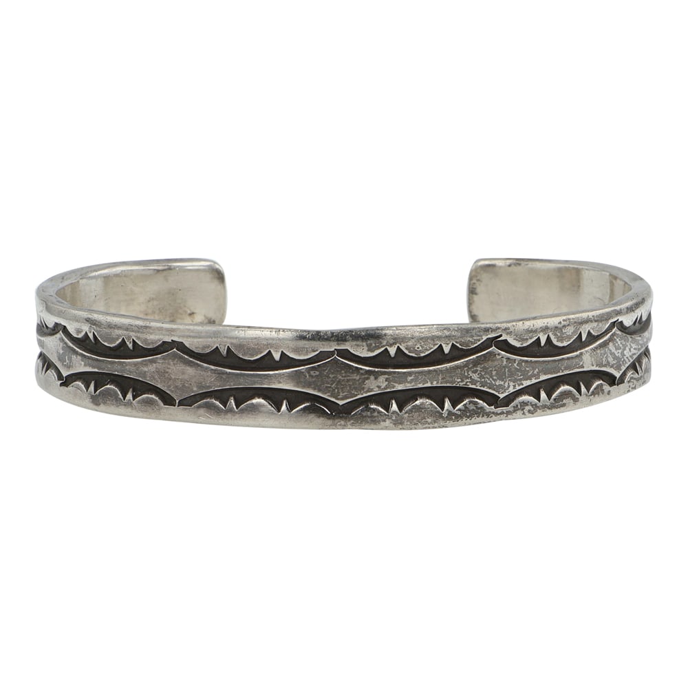 Nora Tahe Navajo Stamp Work Cuff bracelet (1 of 3)