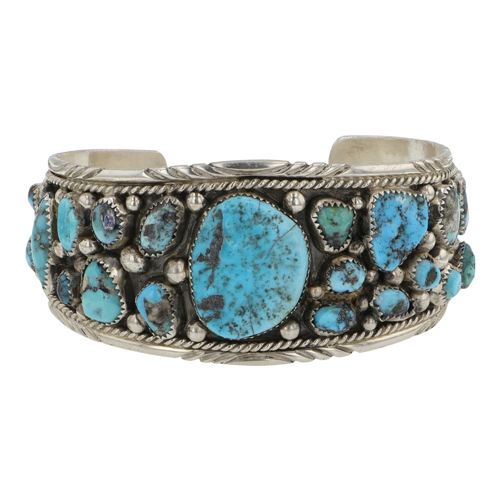 Navajo Kingman Turquoise Cuff Bracelet (1 of 4)