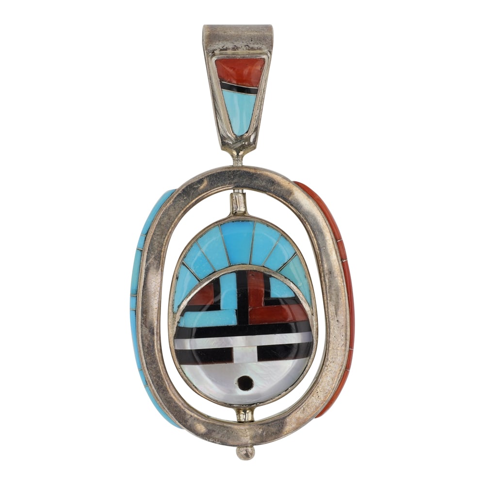 Don Dewa Award Wining Zuni Artist Sleeping Beauty Turquoise Mediterranean Coral Acoma Jet & Mother (1 of 3)